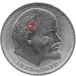 Prețul monedei URSS 1 ruble 1870 - 1970 cu capul lui Lenin