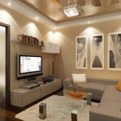 Design interior al livingului cu balcon