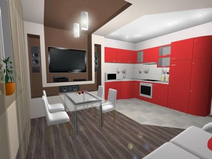A design a konyha nappali 20 négyzetméteres étkező konyha tervezés fotók belső elrendezés, bútorok (fotók) konyha tervezés nappali 20 m projekt képek egy konyha-étkező elrendezése, bútorzata
