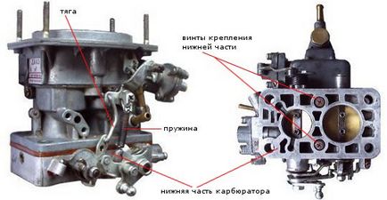 Modificarea acționării pneumatice a supapei de accelerație a celei de-a doua camere de carburant 2105, 2107 ozon