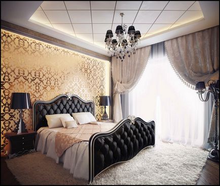 Camere de dormit interior, design și idei de interior, dormitoare frumoase, lumină albă și negru,