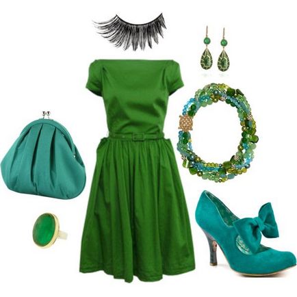 Які аксесуари підібрати до зеленого плаття