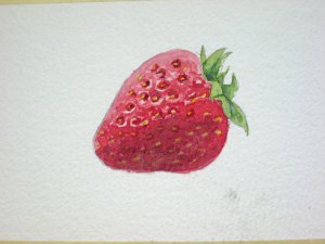 Як намалювати полуницю аквареллю