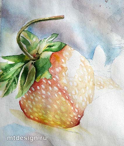 Cum de a desena o căpșună în acuarelă