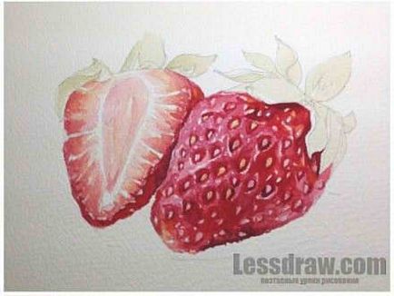 Cum de a desena o căpșună cu acuarelă, ❤lessdraw❤