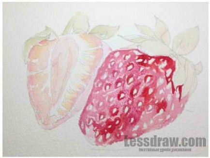 Cum de a desena o căpșună cu acuarelă, ❤lessdraw❤