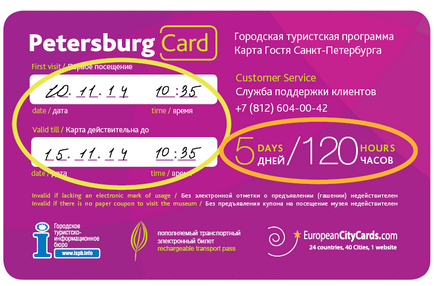 Cum funcționează o carte de oaspeți, un card de oaspeți al orașului St. Petersburg