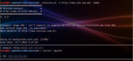 Kali linux caută vulnerabilități pe site-ul curent - vorbind despre linux, joomla, android, hacking și