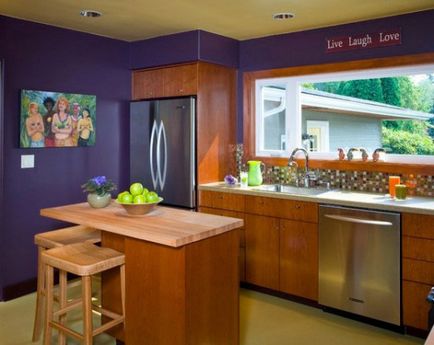 Кухні кольору баклажан фото приклади дизайну інтер'єрів