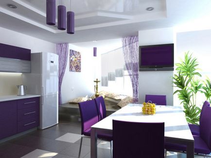 Bucătării de vinete de culoare exemple de design interior