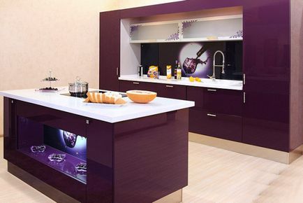 Кухня кольору баклажан в сучасному інтер'єрі