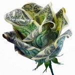 Origami pénz rózsa