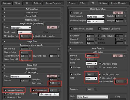 Iluminare, vizualizare 3d și ajustare vray 3d max