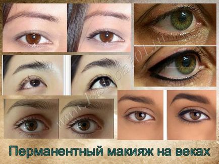 Permanent make-up ajkak, a szemöldök és a szemhéjak fotók és videók