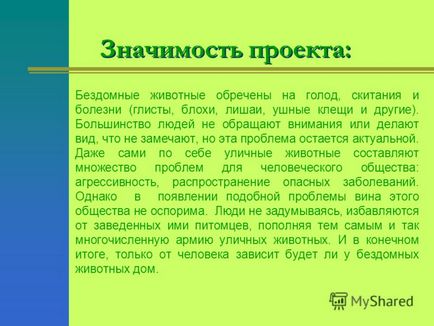 Prezentare pe proiect - animale fără adăpost - problema tuturor -