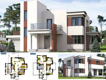 O casă cu design în stil de înaltă tehnologie și un mic plan de casă