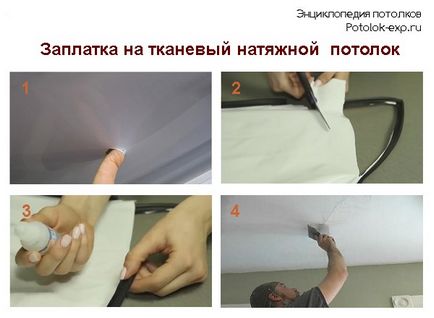Repararea tavanelor întinse după o tăiere video cu mâinile tale