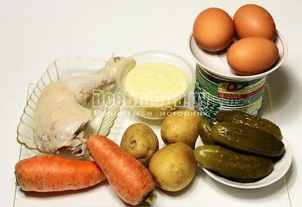 Рецепт салату олів'є з куркою, покрокові фото, всі страви