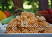 Rice szójaszósszal és zöldségek - a recept egy fotó