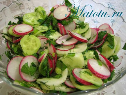 Салат з редиски з огірком - кулінарні покрокові рецепти з фотографіями