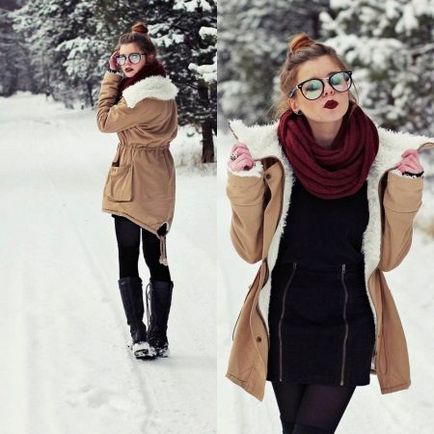 З чим носити зимову жіночу парку (45 фото) з якою взуттям, з чобітьми і каблуками, як носити з