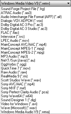 Sound Forge 9 - fájlok mentése - könyv 