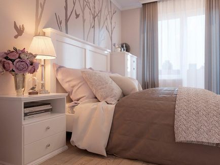 Dormitor în culorile luminoase de design mobilier de fotografie în interior, paturi de culoare și setul cu cască cum să faci