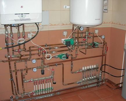 Schemă de conectare indirectă la încălzitor, conducte, instalare