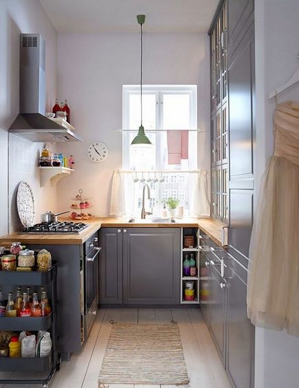 Jó példák design kis helyen a konyhában