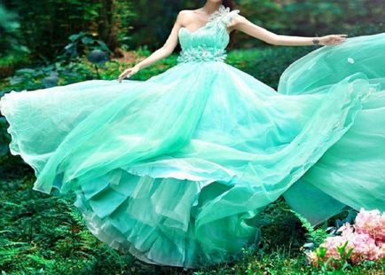 Зелені весільні сукні