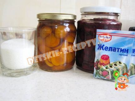 Jelly a gyümölcslé és zselatin, hogy a gyermek 2 éves - recept fotókkal, gyermek receptek, konyha