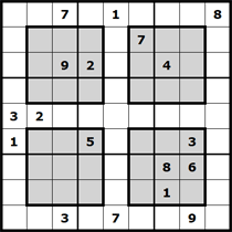 7Xsudoku - további blokkokat Sudoku