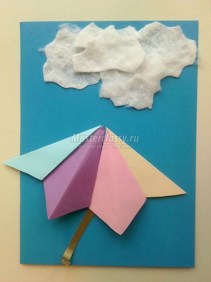 Аплікація з кольорового паперу - парасольку