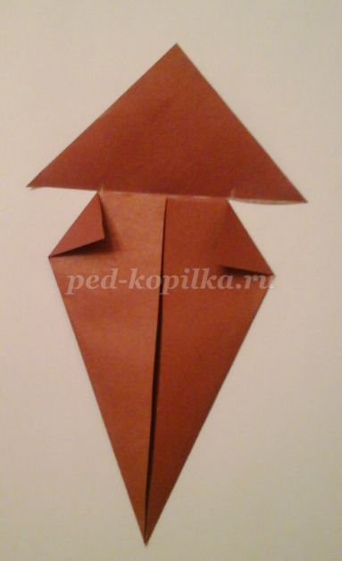 Aplica bufnita in tehnica origami pentru copiii cu varste cuprinse intre 5 si 7 ani