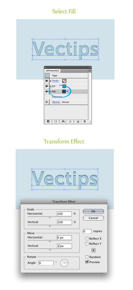 Efectul rapid al textului reliefat în Adobe Illustrator