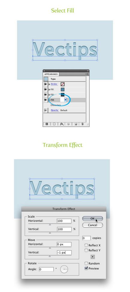 Efectul rapid al textului reliefat în Adobe Illustrator