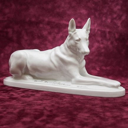 Porcelán szobor „Fiú Dog” banda - kerámia - CCCR 50. éve a huszadik század