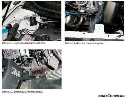 Honda civic 4d 2013 instalare de alarmă, punct de conectare Honda Civic 4d - starline