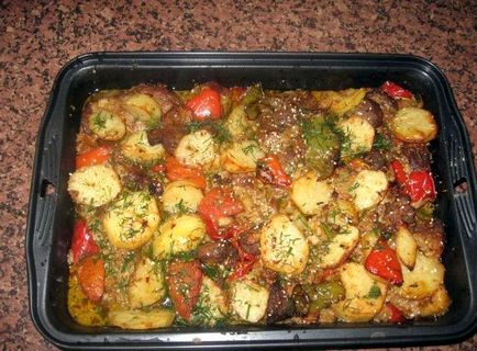 A burgonya és a hús a sütőben zöldségekkel recept fotókkal, blog, szakács