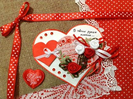 Cheia din inima mea este o valentină în tehnica scrapbooking-ului cu mâinile mele