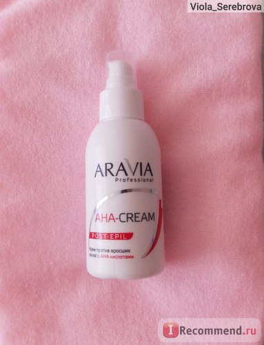 Cremă împotriva părului îngrășat aravia profesional aha-cream post-epil cu aha-acizi - 