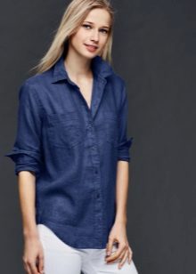 Льняна сорочка (62 фото) жіночі моделі з льону без коміра, з капюшоном, легкі, сині,