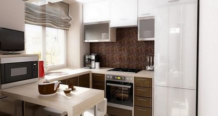 Designul unei bucătării mici în apartament - 20 de fotografii