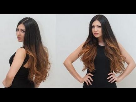 Ombre festés a sötét és világos hajú fajta, festési technika (sötét) Ombre festés a sötét és világos hajú fajta, festés