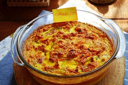 Omlett sütő szalonna (szalonna) Rántotta, szalonna a sütőben