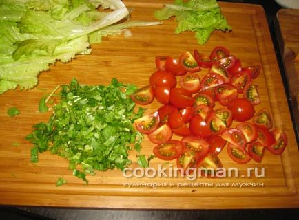 Salată de salată cu castraveți - gătit pentru bărbați