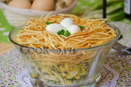 Салат «перепелине гніздо» - покроковий рецепт з фото, салати