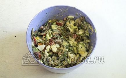 Salată cu reteta de dovlecei prăjită, cu pregătire fotografică pas cu pas a salatei de legume cu dovlecei
