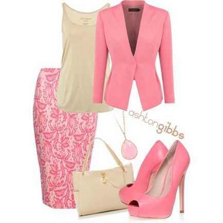 Abból, amit viselni rózsaszín szoknya ceruza divatos és elegáns íveket fotók