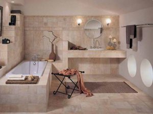 Ванна кімната, одягнена в камінь